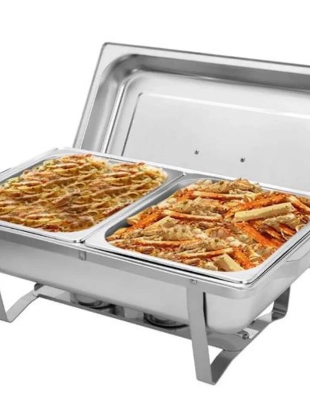 Stainless Steel Double Chafer Buffet Server - Silver